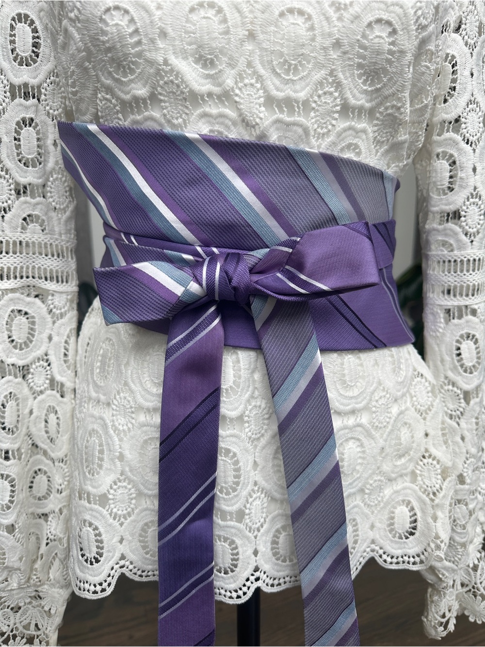 Upcycled Silk Necktie Obi Belt | Handmade Men’s Tie Waist Belt | One-of-a-Kind